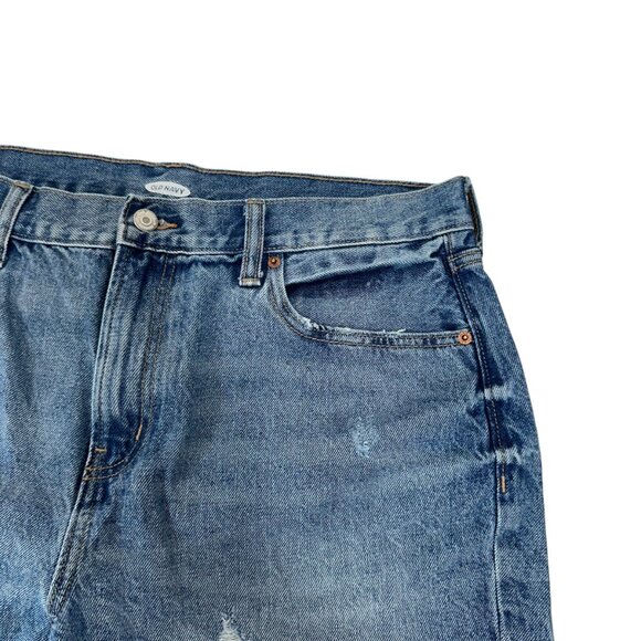 Old Navy Womens Distressed Denim High-Rise Cutoff Shorts Size 14 - Picture 9 of 11